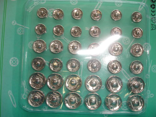 36 Stück Duckknöpfe Metall silberfarben, 10, 12 und 14mm Durchmesser
