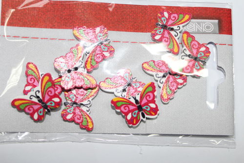 10 Knöpfe Schmetterling 23mm bunt  RZ128