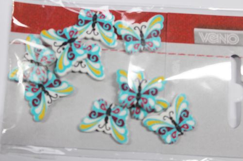 10 Knöpfe Schmetterling 23mm bunt  RZ129