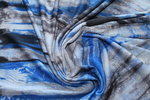 3,30mJersey 3,60€/m² Blautöne, batikartige Streifen  Viskose mit Elasthan SC8