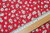 1,80m Baumwollstoff 3,60€/m² rot mit Streublümchen DJ45